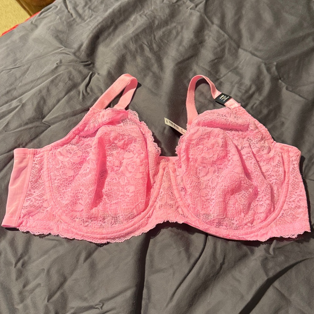 Torrid Pink Lace Unlined Full Coverage 44D